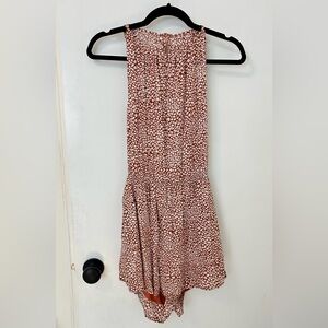 Pink Lily Brown and White Romper